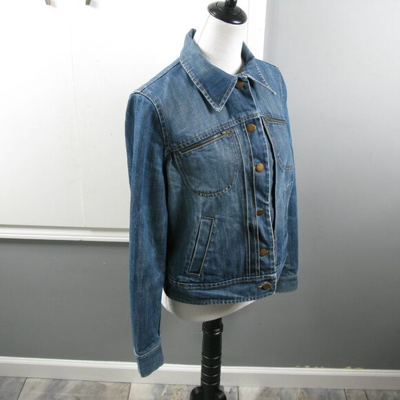 Fcuk Jeans Denim Button Front Jacket Size Medium - Picture 5 of 7